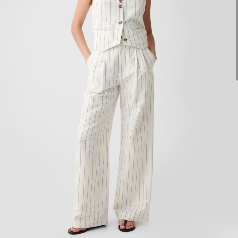 Striped White Women's Pants